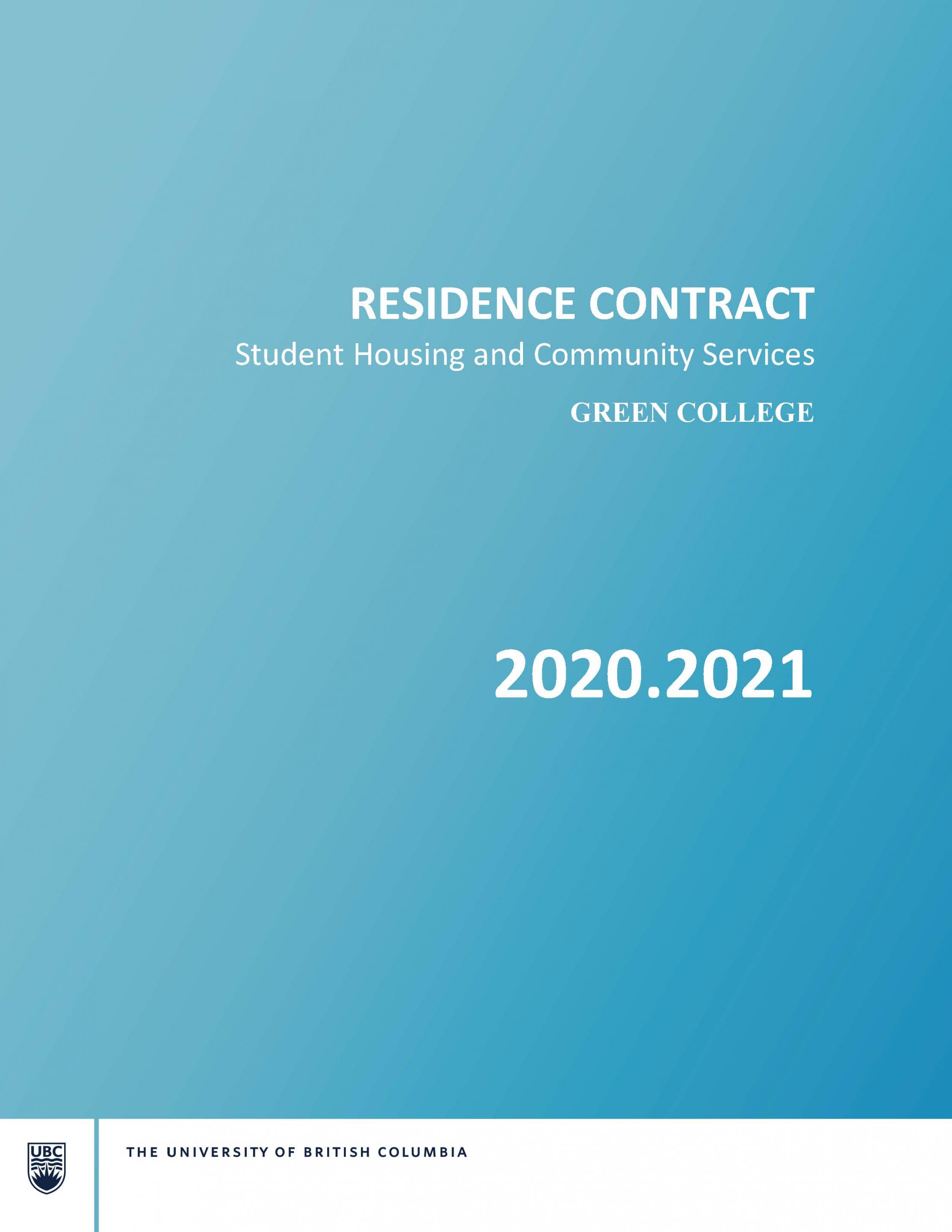 UBC Housing Contracts